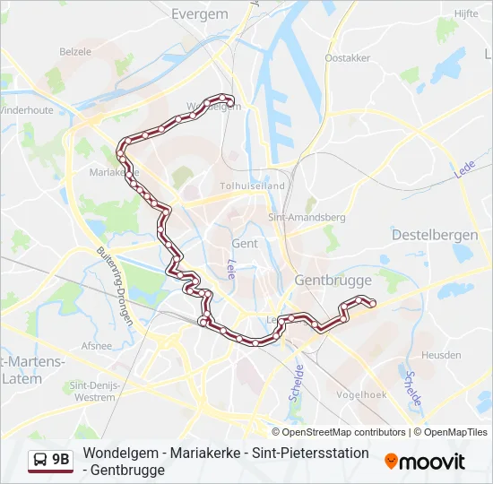 9B Bus Line Map