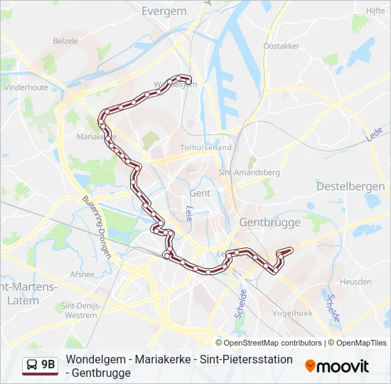 9B Bus Line Map