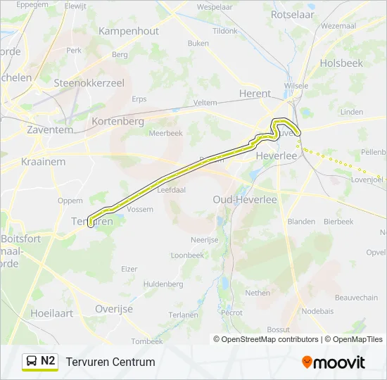 N2 Bus Line Map