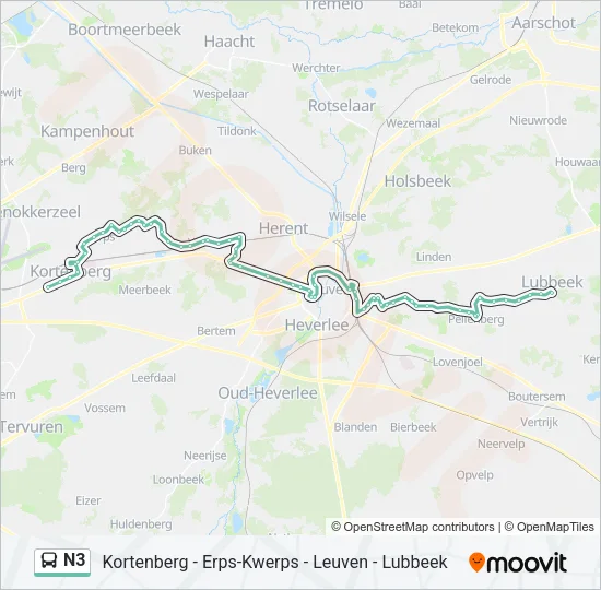 N3 Bus Line Map