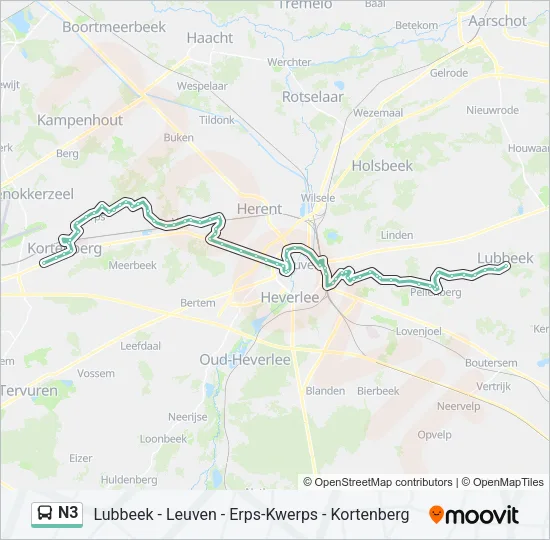 N3 Bus Line Map