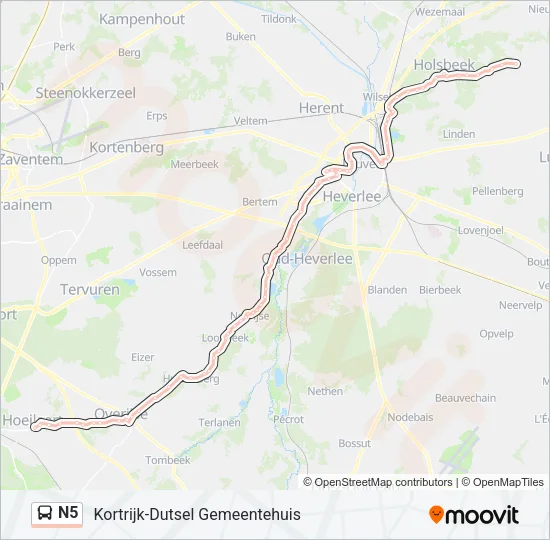 N5 Bus Line Map