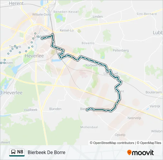 N8 Bus Line Map