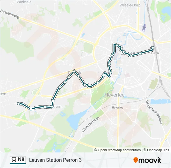 N8 Bus Line Map