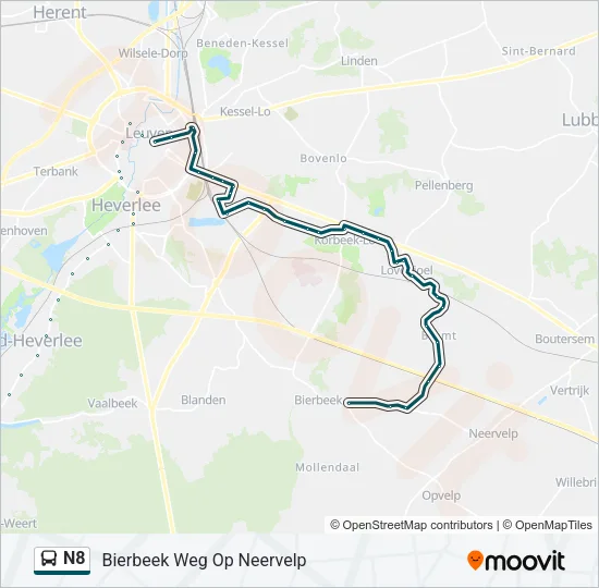 N8 Bus Line Map