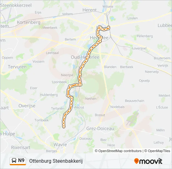 N9 Bus Line Map
