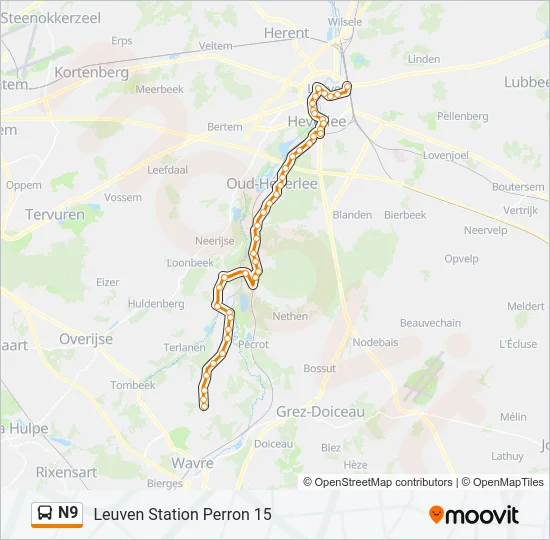 N9 Bus Line Map