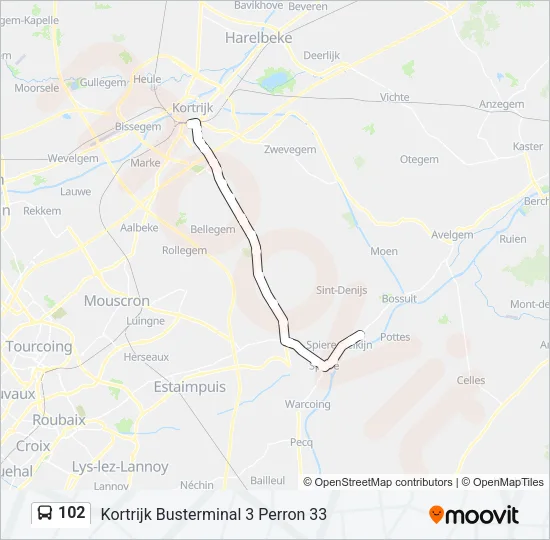 102 Bus Line Map