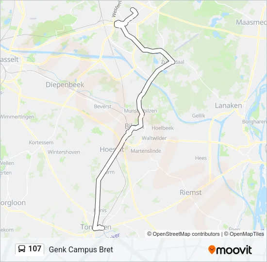 107 Bus Line Map