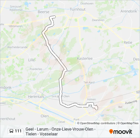 111 Bus Line Map