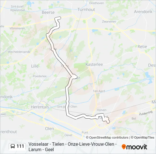 111 Bus Line Map