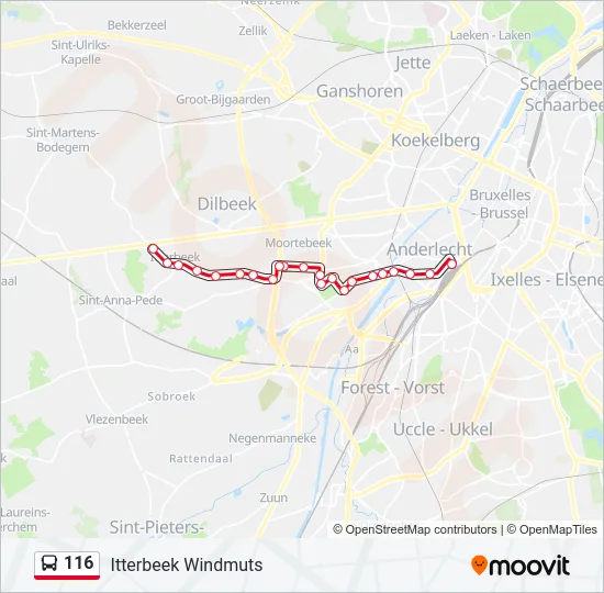 116 Bus Line Map