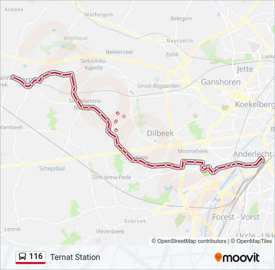 116 Bus Line Map