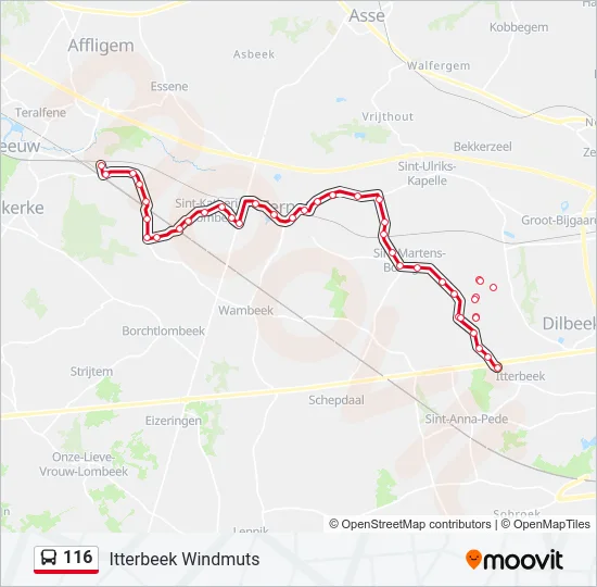 116 Bus Line Map