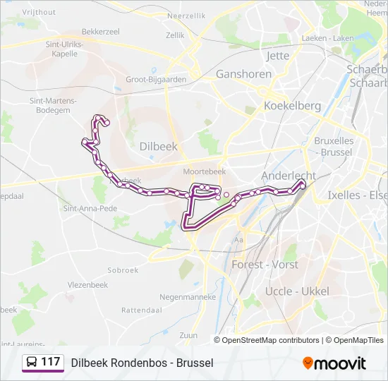 117 Bus Line Map