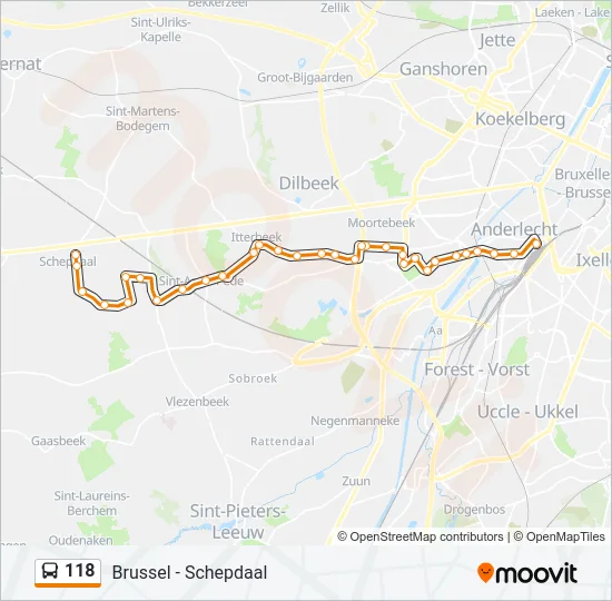 118 Bus Line Map