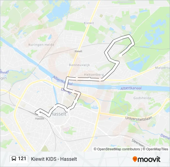 121 Bus Line Map