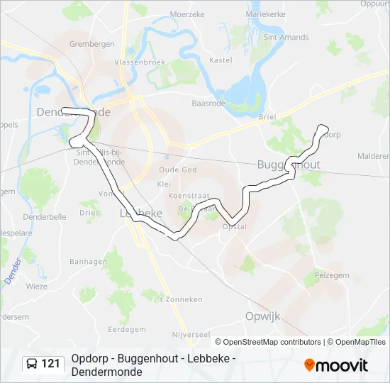 121 Bus Line Map