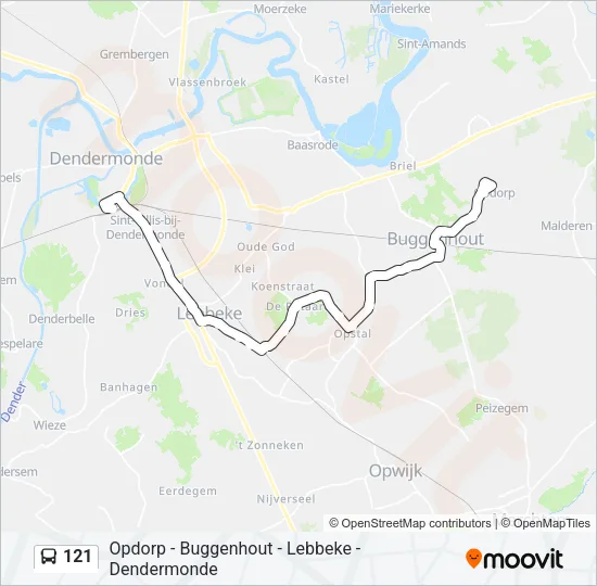 121 Bus Line Map