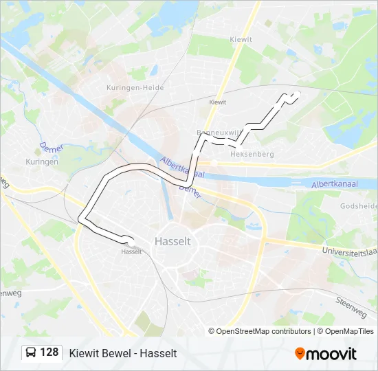 128 Bus Line Map