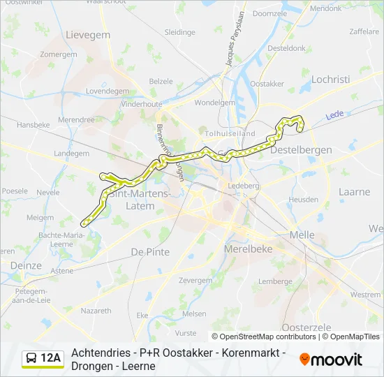 12A Bus Line Map