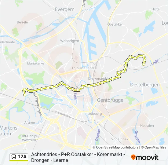 12A Bus Line Map