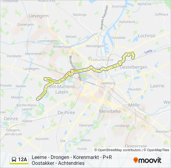 12A Bus Line Map