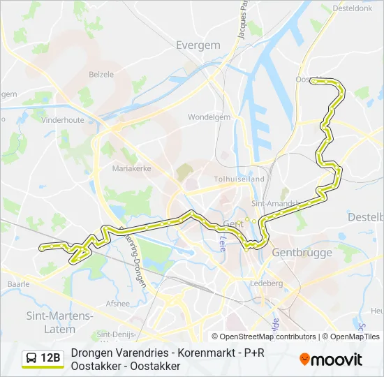 12B Bus Line Map