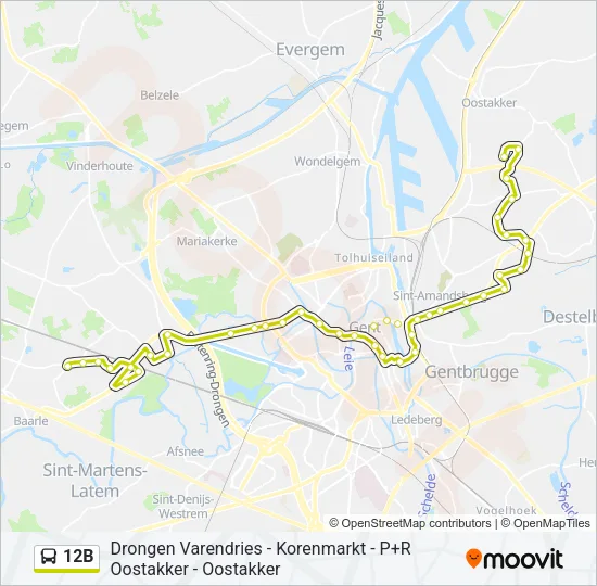 12B Bus Line Map