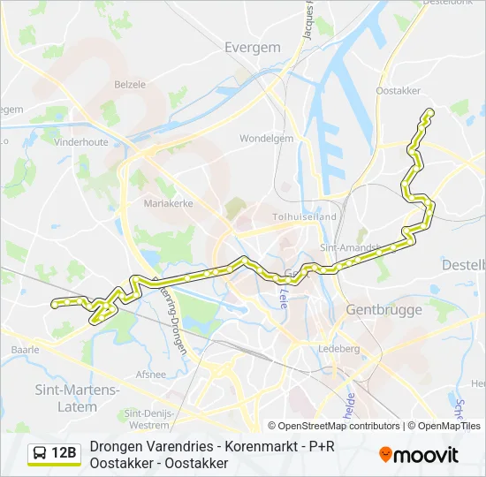 12B Bus Line Map