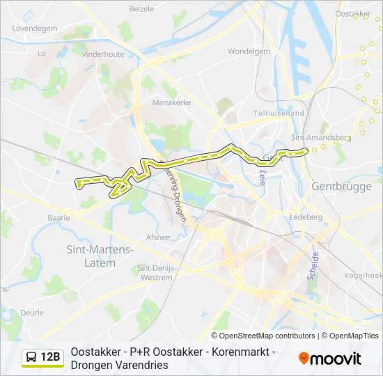 12B Bus Line Map