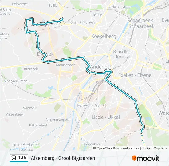 136 Bus Line Map