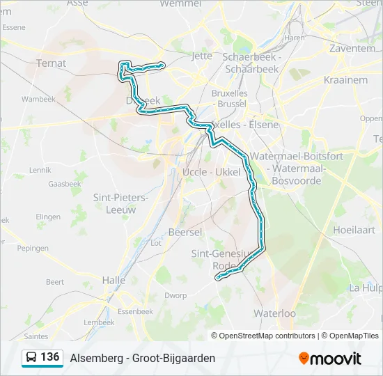 136 Bus Line Map