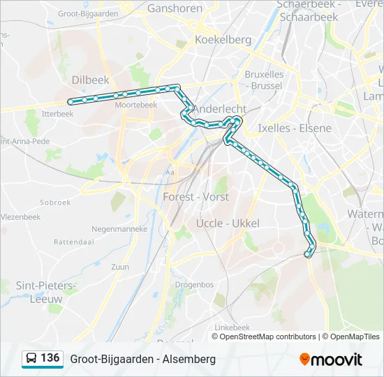 136 Bus Line Map