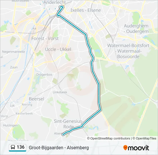 136 Bus Line Map