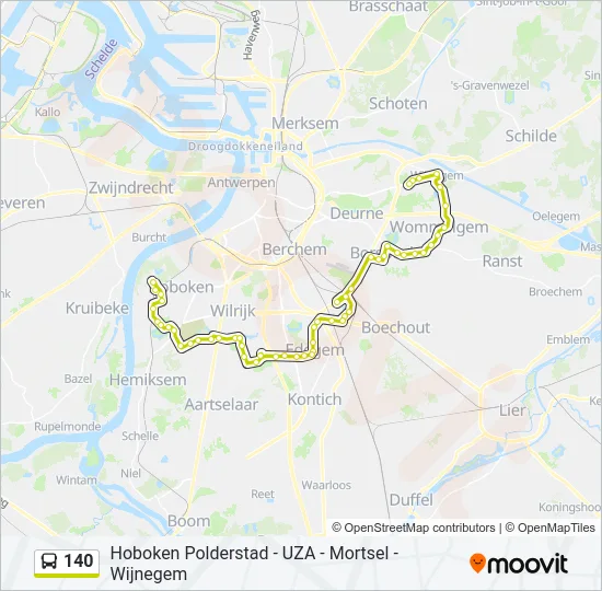 140 Bus Line Map