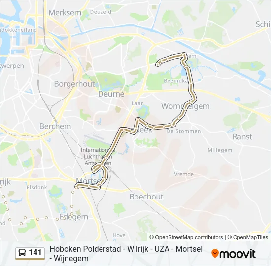 141 Bus Line Map