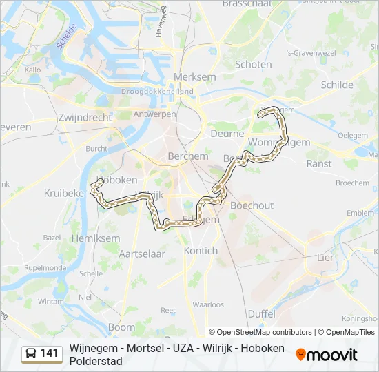 141 Bus Line Map