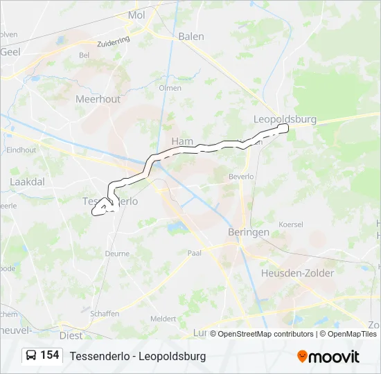 154 Bus Line Map