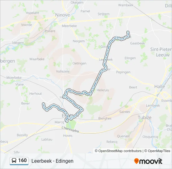 160 Bus Line Map