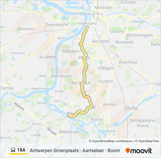 18A Bus Line Map