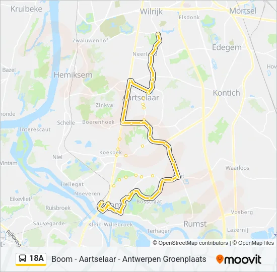 18A Bus Line Map