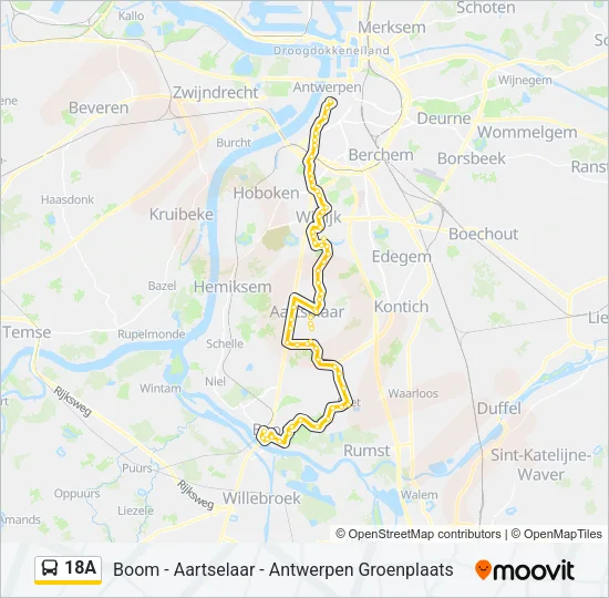 18A Bus Line Map