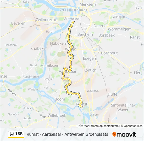 18B Bus Line Map