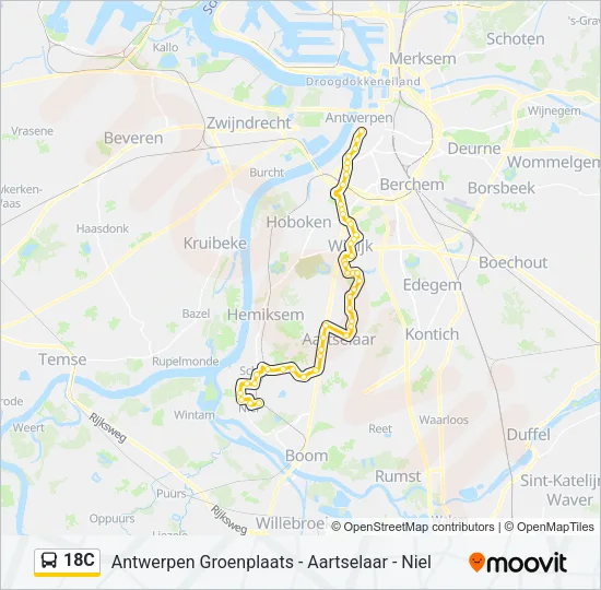 18C Bus Line Map