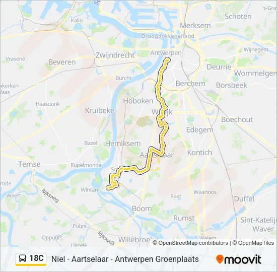 18C Bus Line Map