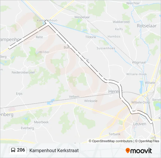 Bus 206 lijnkaart