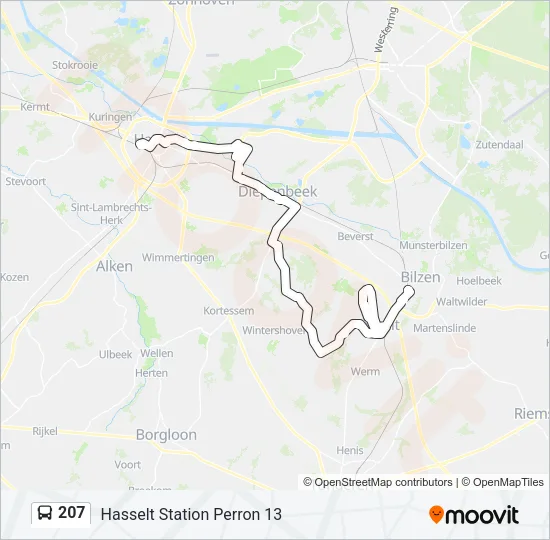 207 Bus Line Map
