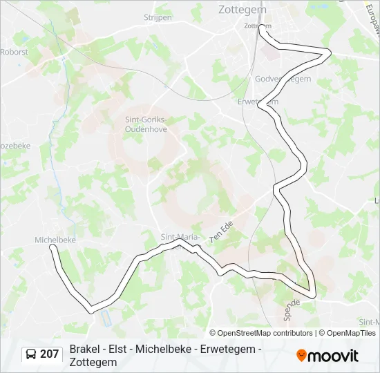 Plan de la ligne 207 de bus