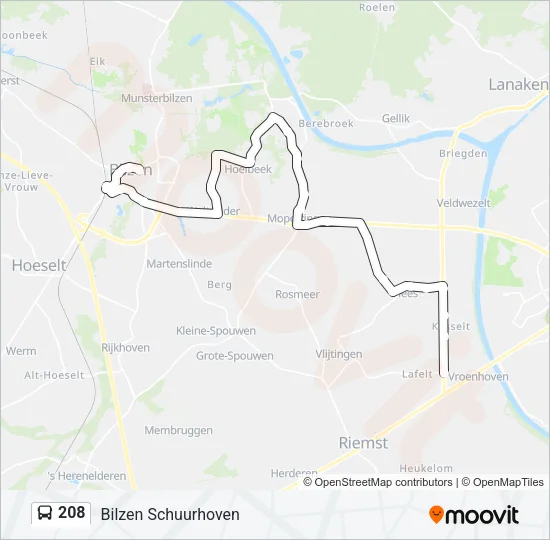 208 Bus Line Map